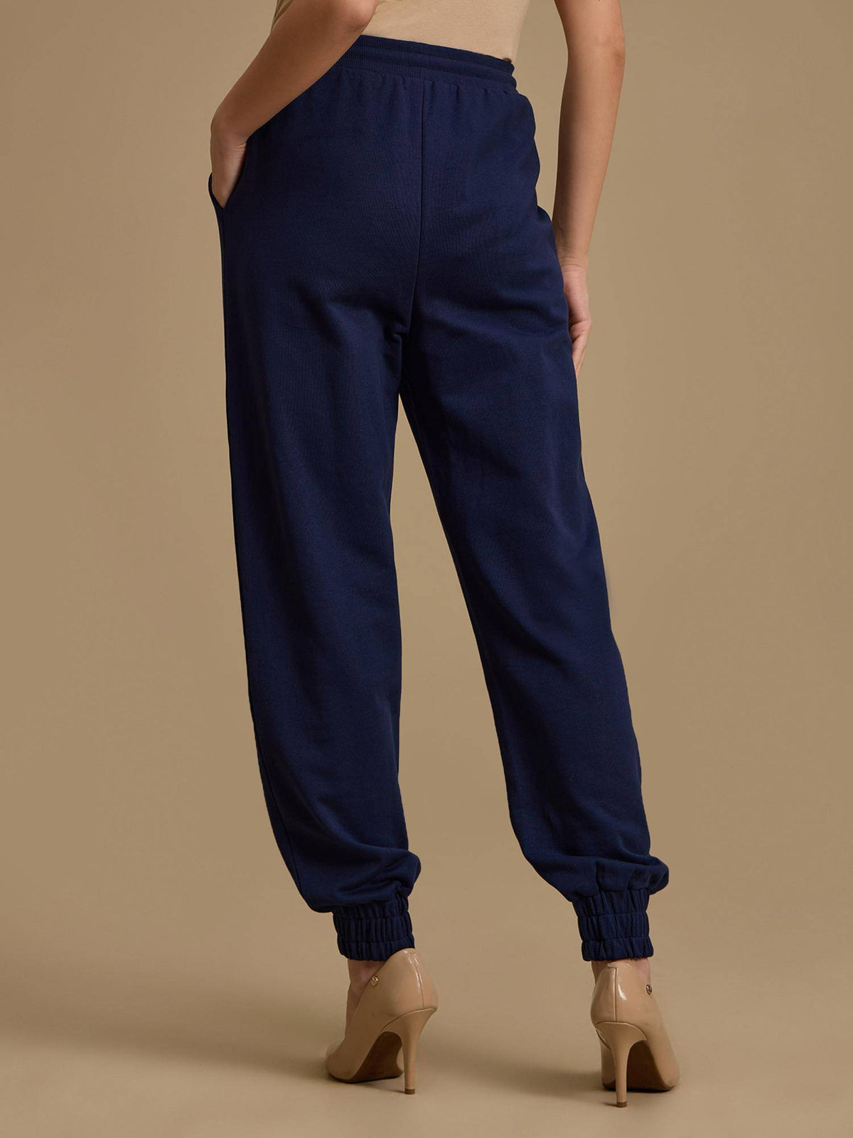 Navy Blue Solid Jogger | WJ89 - view 4