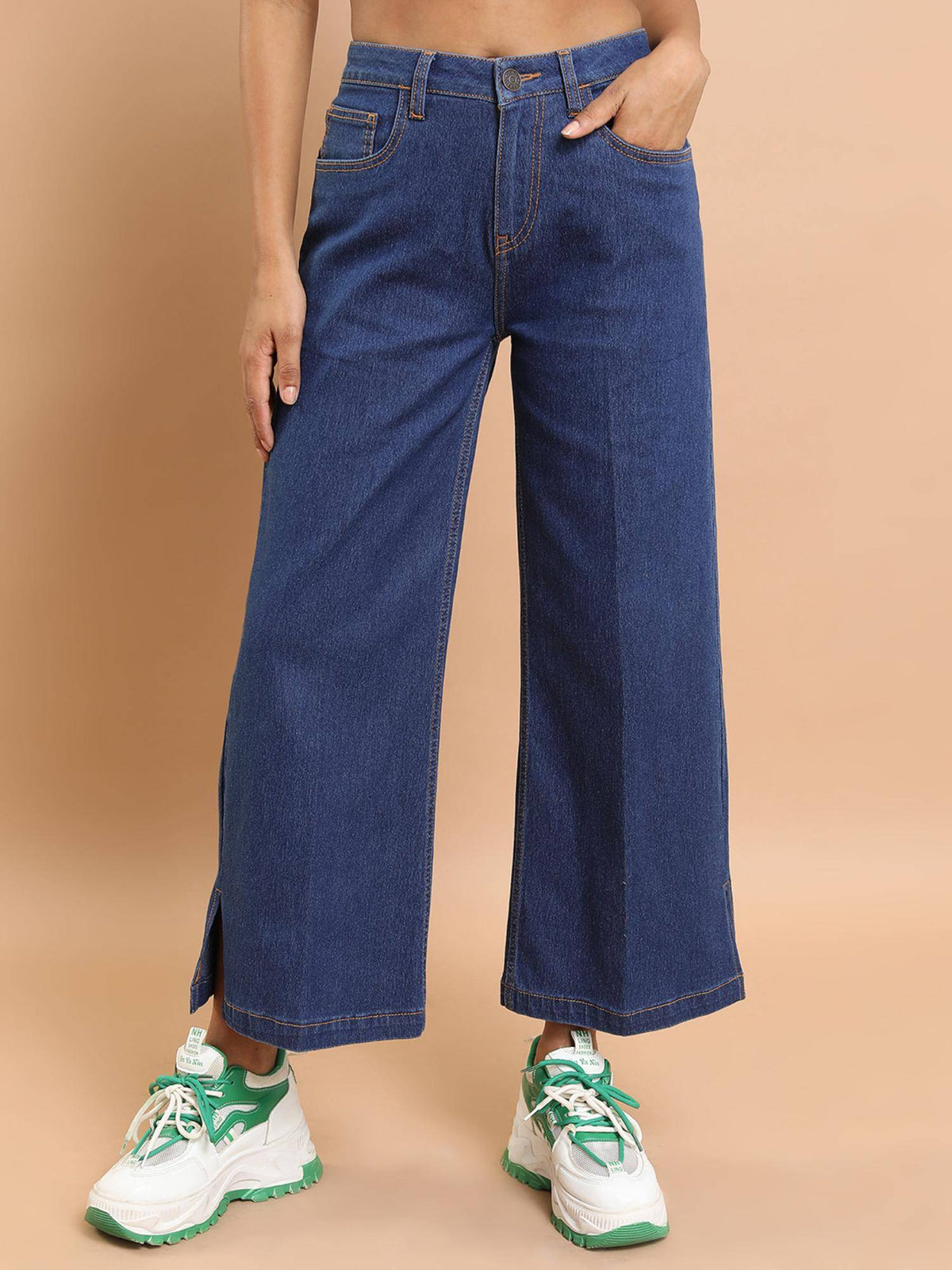 Womens Wide Leg Blue Jeans | WL90 - view 1