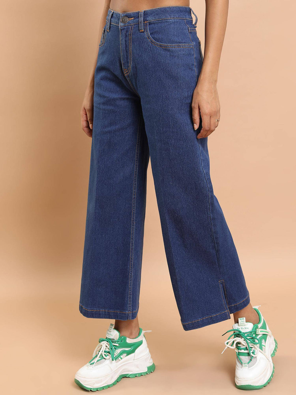 Womens Wide Leg Blue Jeans | WL90 - view 4