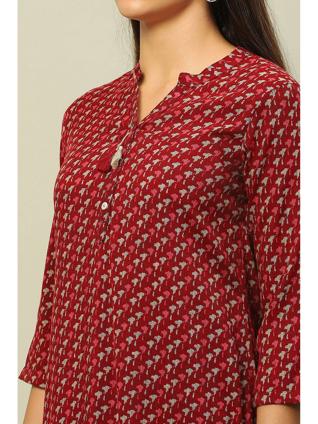 Blue Viscose Blend Printed Straight Kurta | KDG - view 8