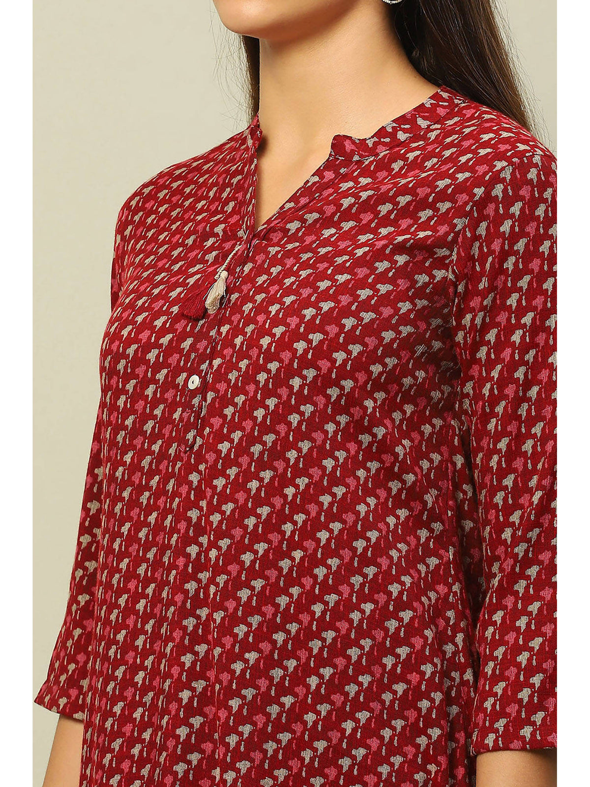 Blue Viscose Blend Printed Straight Kurta | KDG - view 8