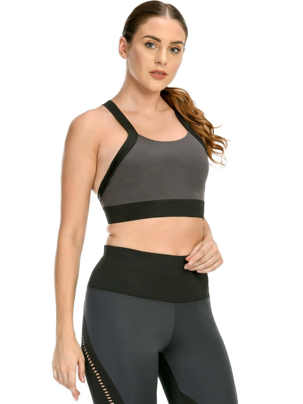 Active Crossfit Straps Workout Bra - Teal | sb09 - view 3