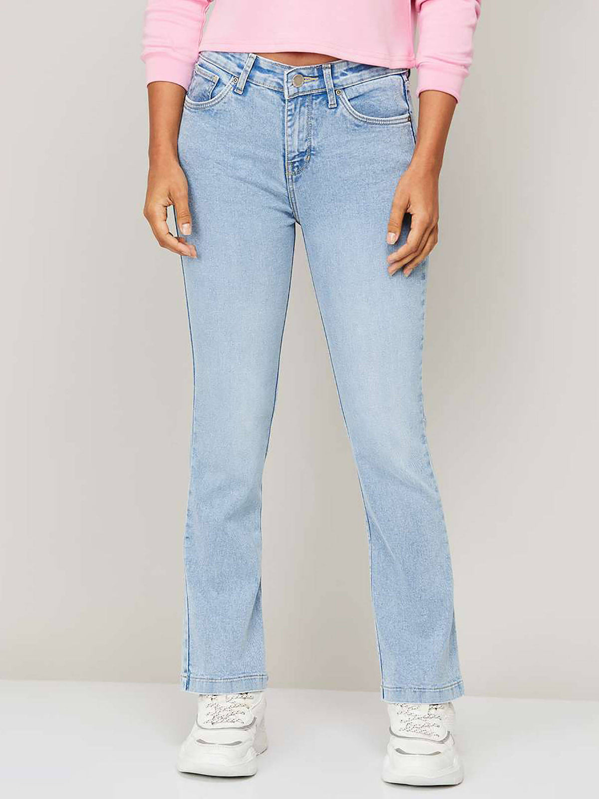 Women Blue Comfort Bootcut High-rise Stretchable Jeans | BT10 - view 1