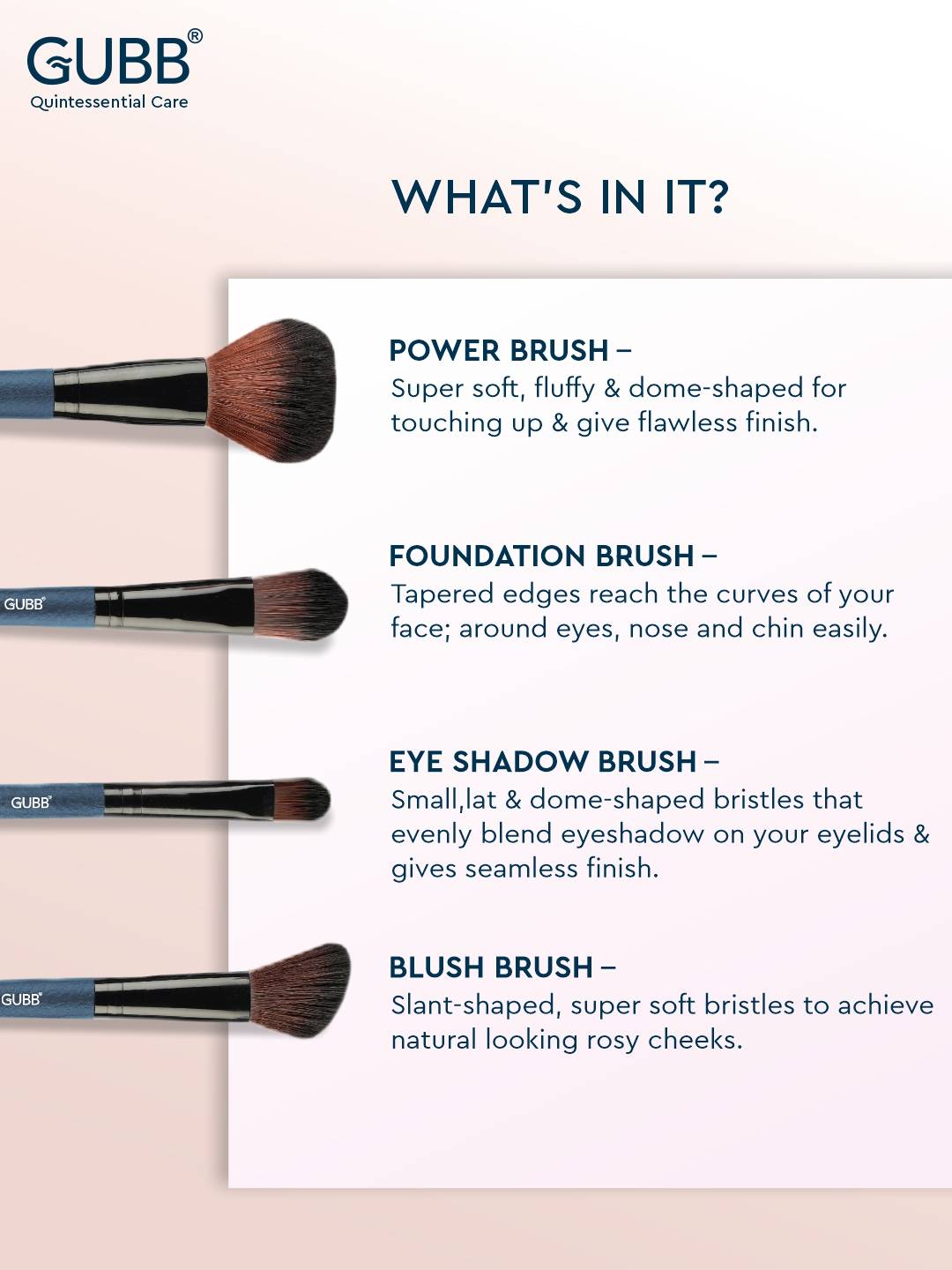 Professional Black Makeup Brush Set - 8 Makeup Brushes Kit for Women | T32 - view 3