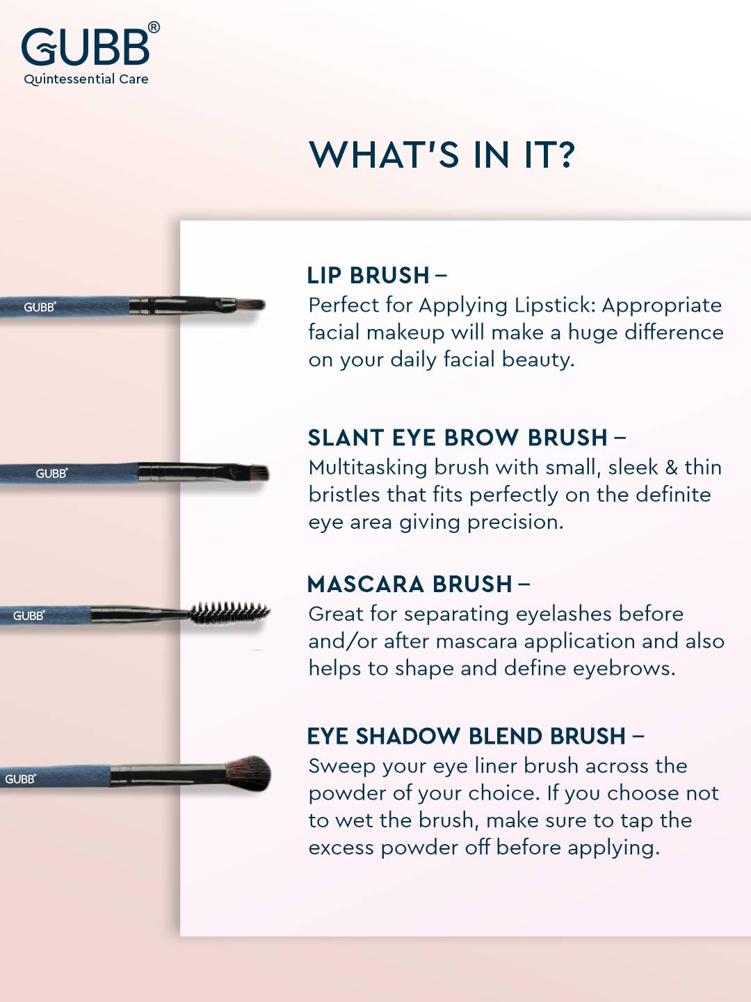 Professional Black Makeup Brush Set - 8 Makeup Brushes Kit for Women | T32 - view 4