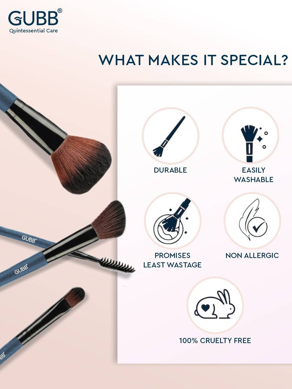 Professional Black Makeup Brush Set - 8 Makeup Brushes Kit for Women | T32 - view 6