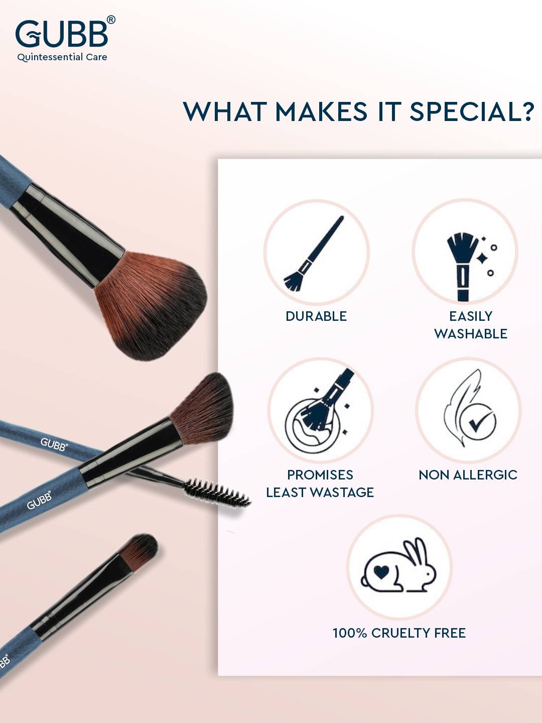 Professional Black Makeup Brush Set - 8 Makeup Brushes Kit for Women | T32 - view 6