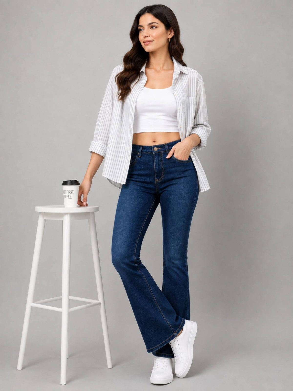 Women High-Rise Stretch Boot Cut Jeans | BT10 - view 5