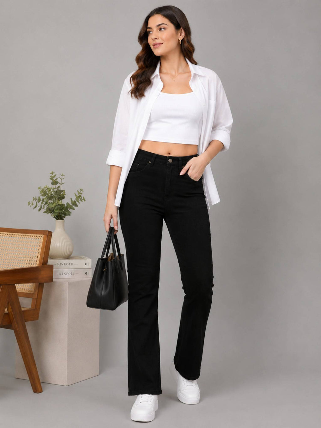 Women High-Rise Stretch Boot Cut Jeans | BT10 - view 6