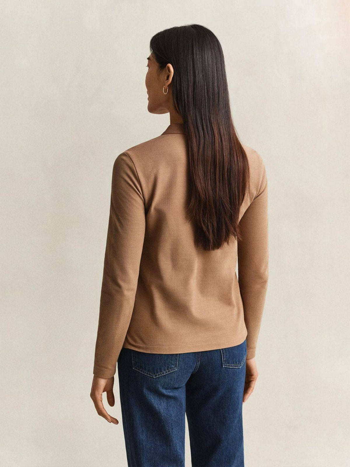 Women Brown Regular Fit Pure Cotton Polo T-Shirt | PW43 - view 2