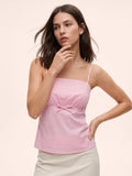 Pink Fitted Camisole With Bust Gathering | TT98 - view 1