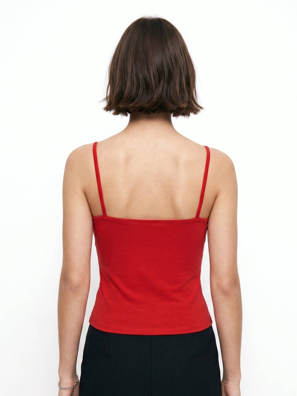 Red Gathered Bust Detail Tank Top | TT98 - view 5