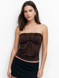 Brown Solid Y2K Tube Top | TT90 - view 1