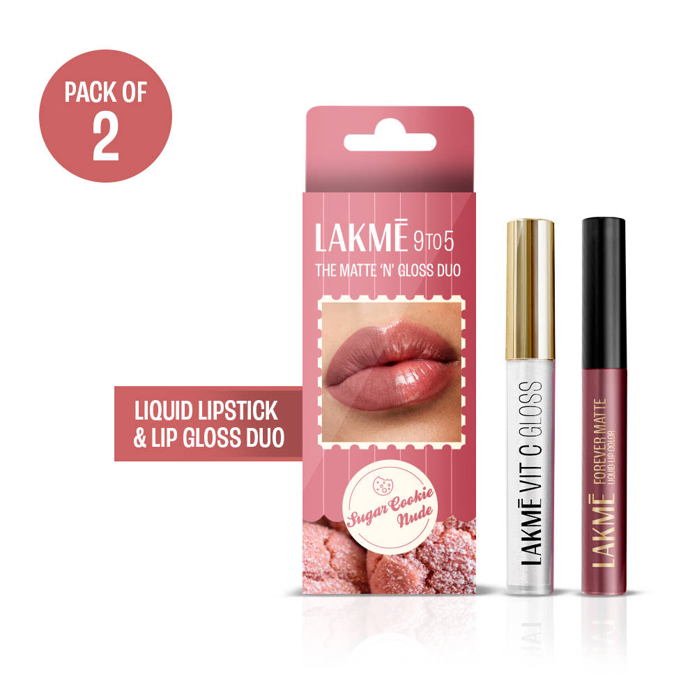 9 to 5 The Matte & Gloss Duo Lip Kit - Sugar Cookie Nude, Nude Lipstick & Sheer Gloss, Gifting | L12 - view 1