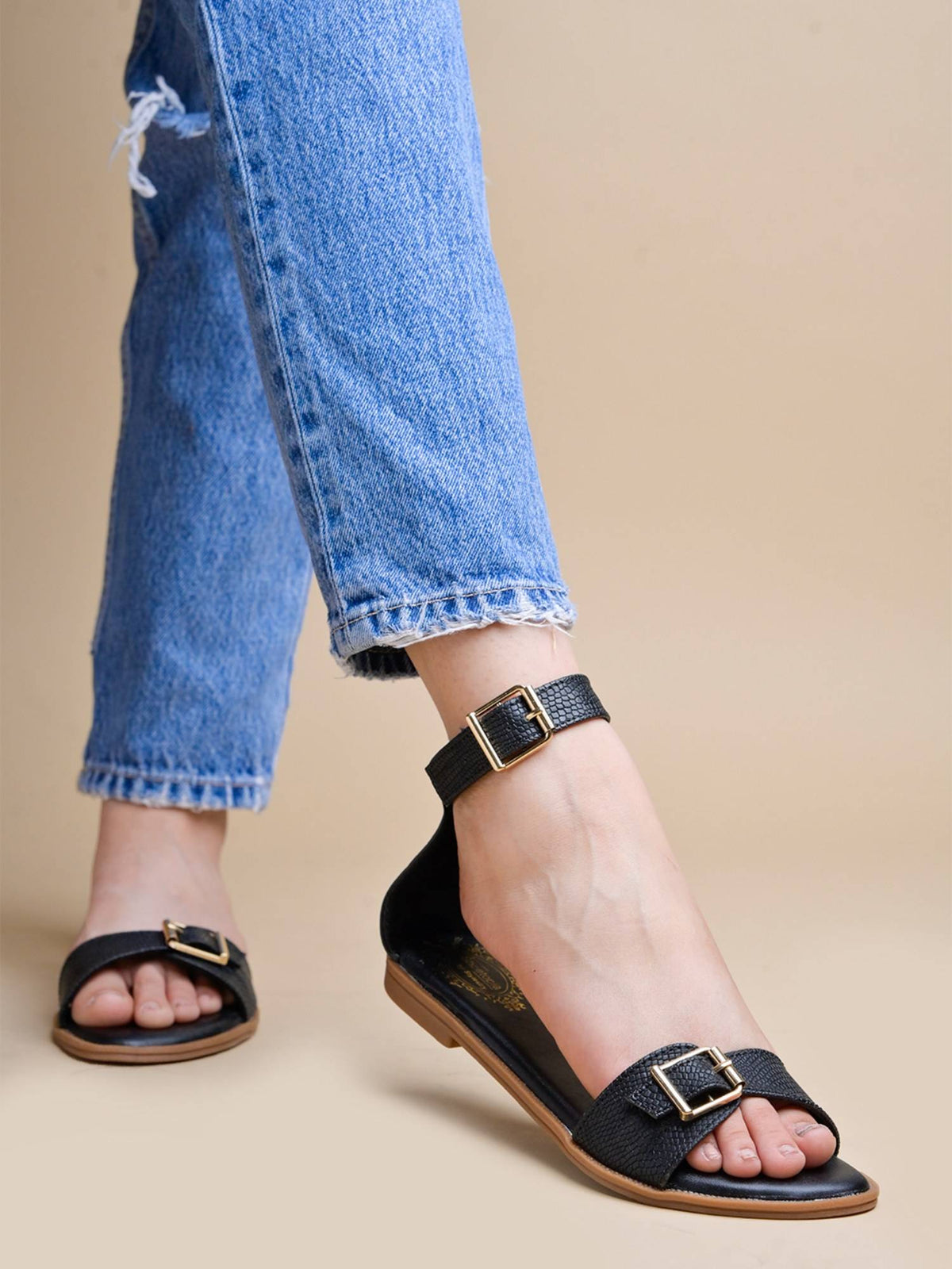 Chic and Comfy Ankle Strap Copper Sandals for Women | SD89 - view 4