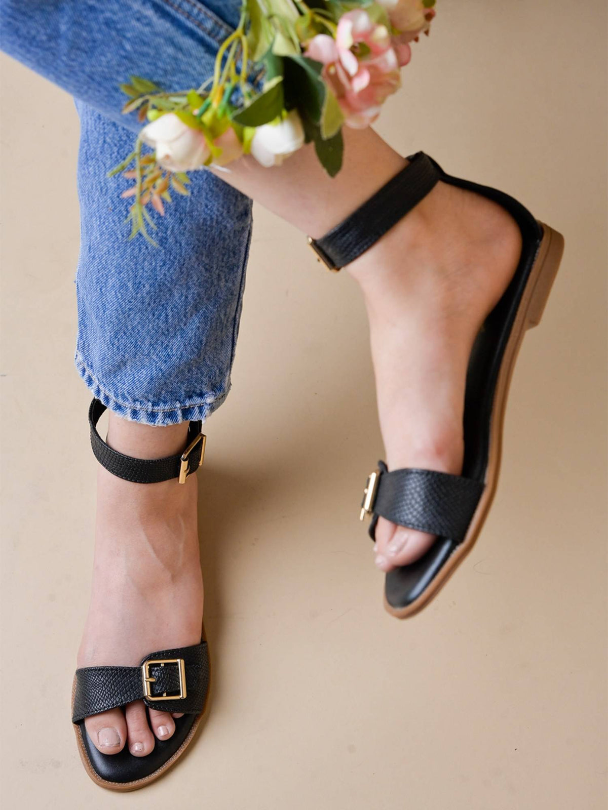 Chic and Comfy Ankle Strap Copper Sandals for Women | SD89 - view 6