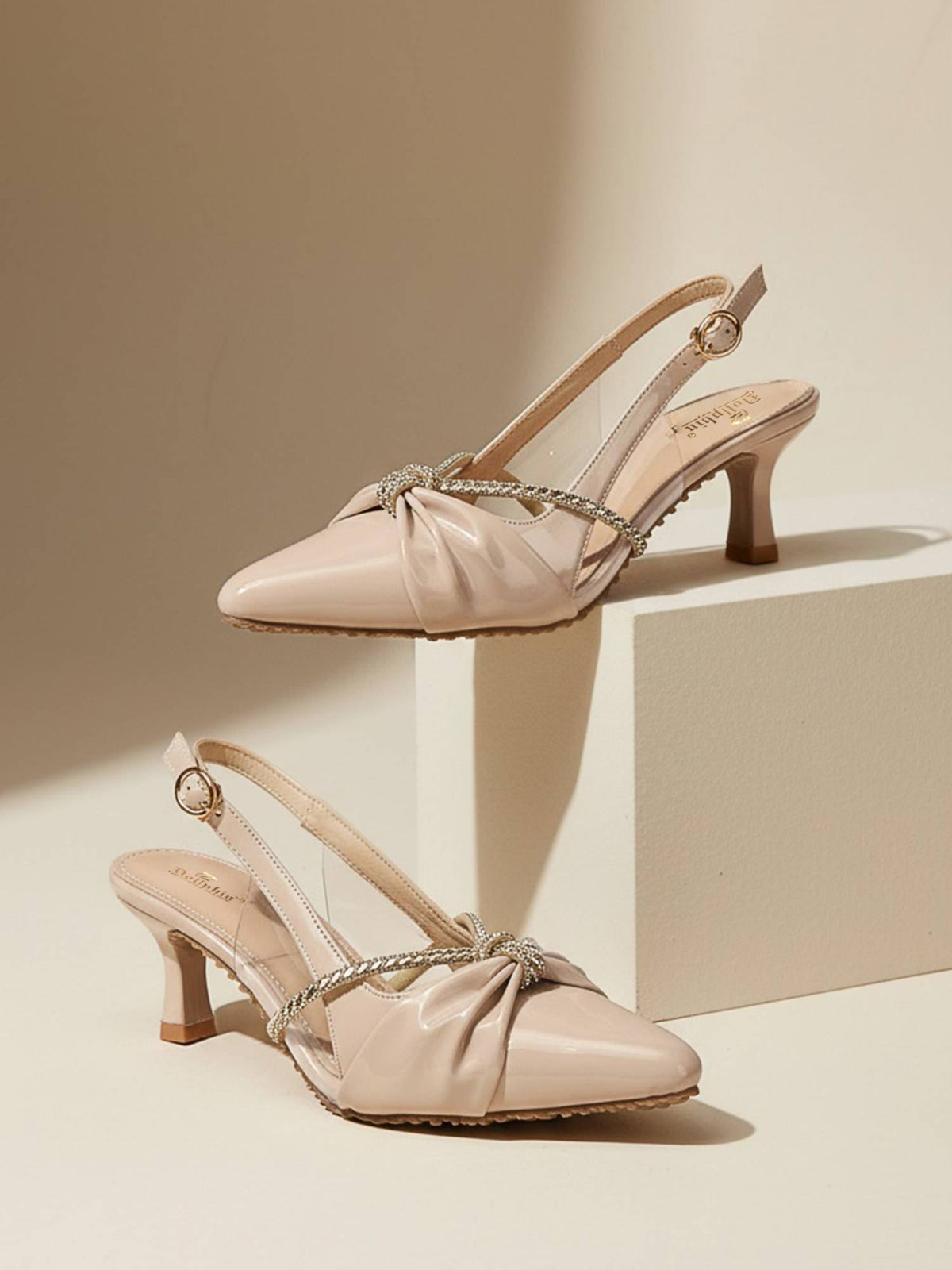 Women Cream Kitten Heels | H78 - view 3