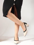 Women Two-Tone Lavender Block Heel Pumps | H78 - view 1