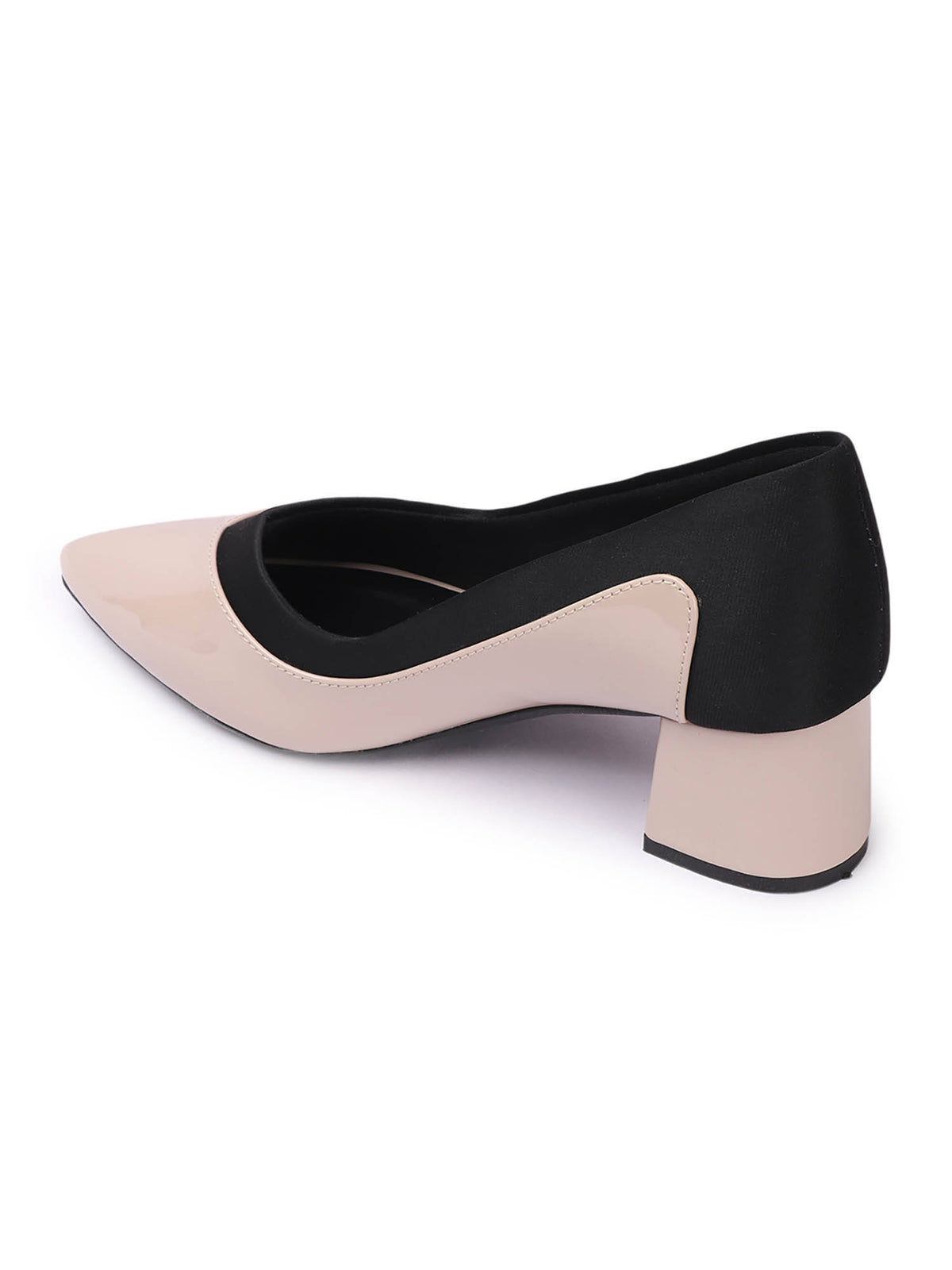 Women Two-Tone Lavender Block Heel Pumps | H78 - view 5