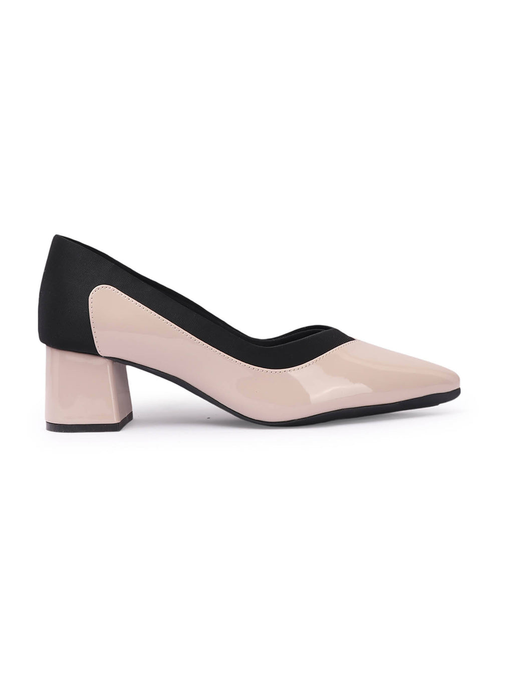 Women Two-Tone Lavender Block Heel Pumps | H78 - view 6