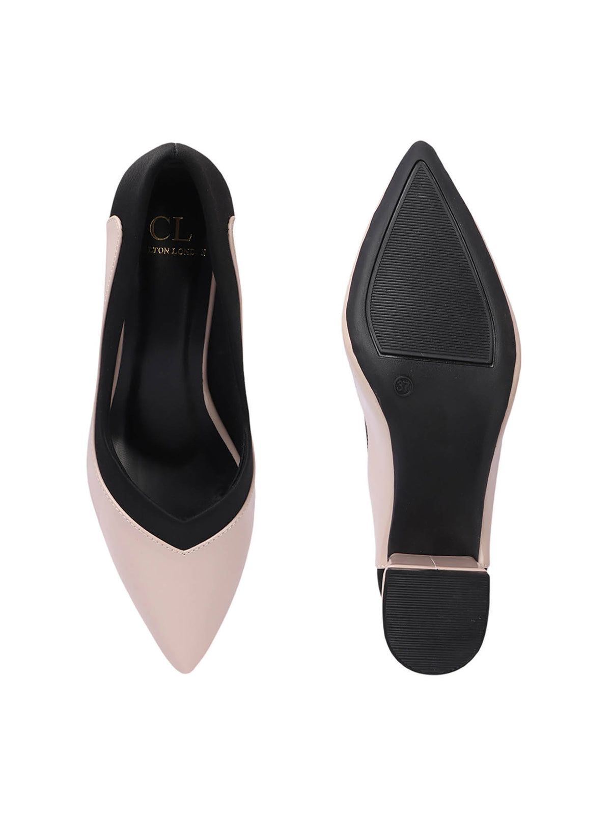 Women Two-Tone Lavender Block Heel Pumps | H78 - view 8