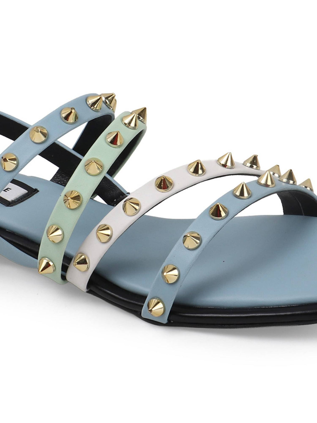 Stylish Leather Blue Sandals with Studded Straps Effortless | SD89 - view 7