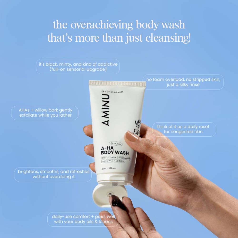 AHA Body Wash - Exfoliates Rough Texture & Keratosis Pilaris - Charcoal, Glycolic Acid, Mint | H02 - view 2