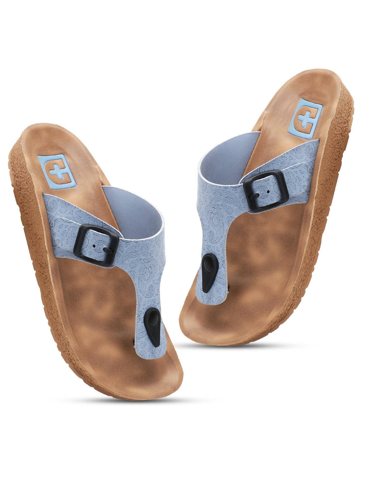 Women's Adjustable Buckle Orthopaedic Toe Ring Sandals - Blue | SD89 - view 4