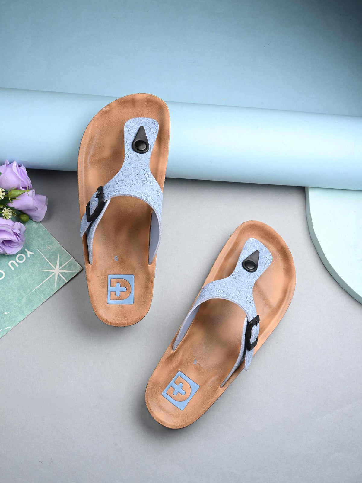 Women's Adjustable Buckle Orthopaedic Toe Ring Sandals - Blue | SD89 - view 5
