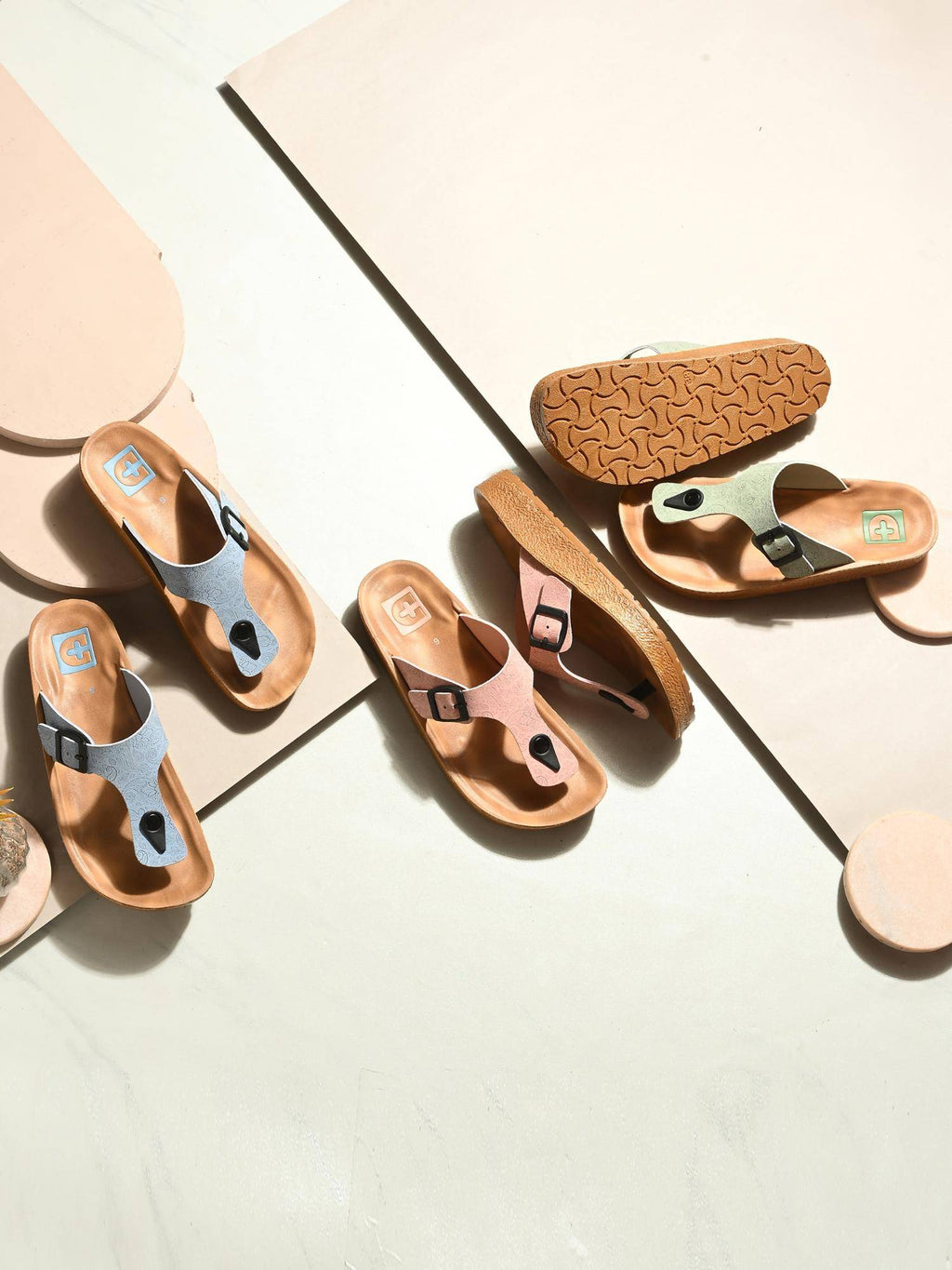 Women's Adjustable Buckle Orthopaedic Toe Ring Sandals - Blue | SD89 - view 7