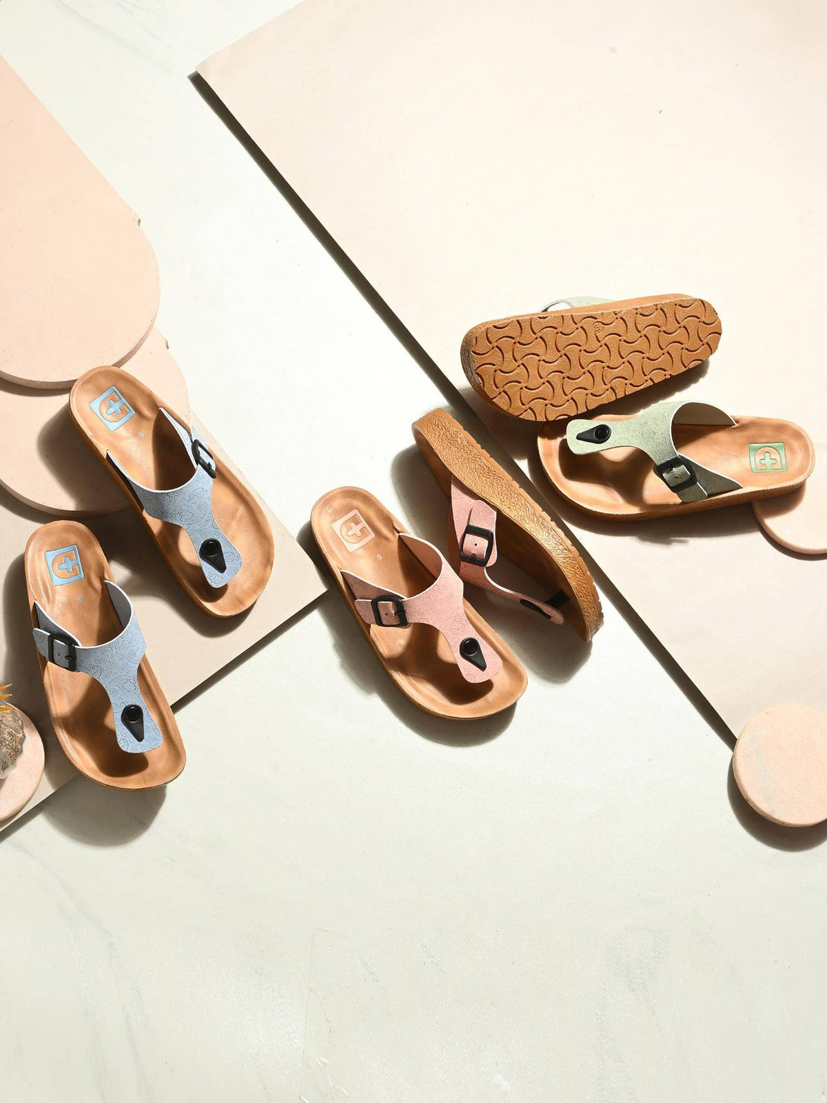 Women's Adjustable Buckle Orthopaedic Toe Ring Sandals - Blue | SD89 - view 7