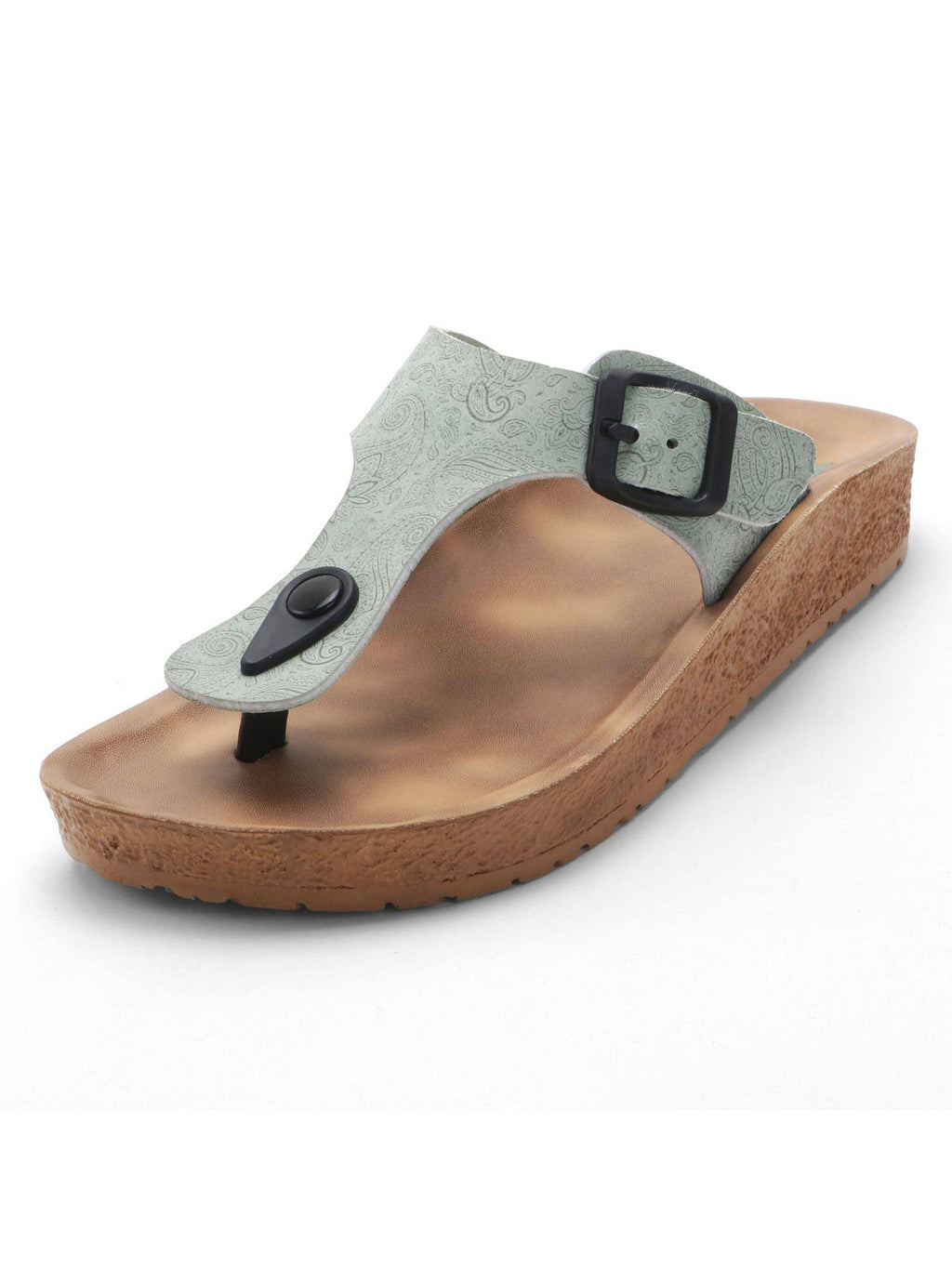 Women's Adjustable Buckle Orthopaedic Toe Ring Sandals - Olive | SD89 - view 2