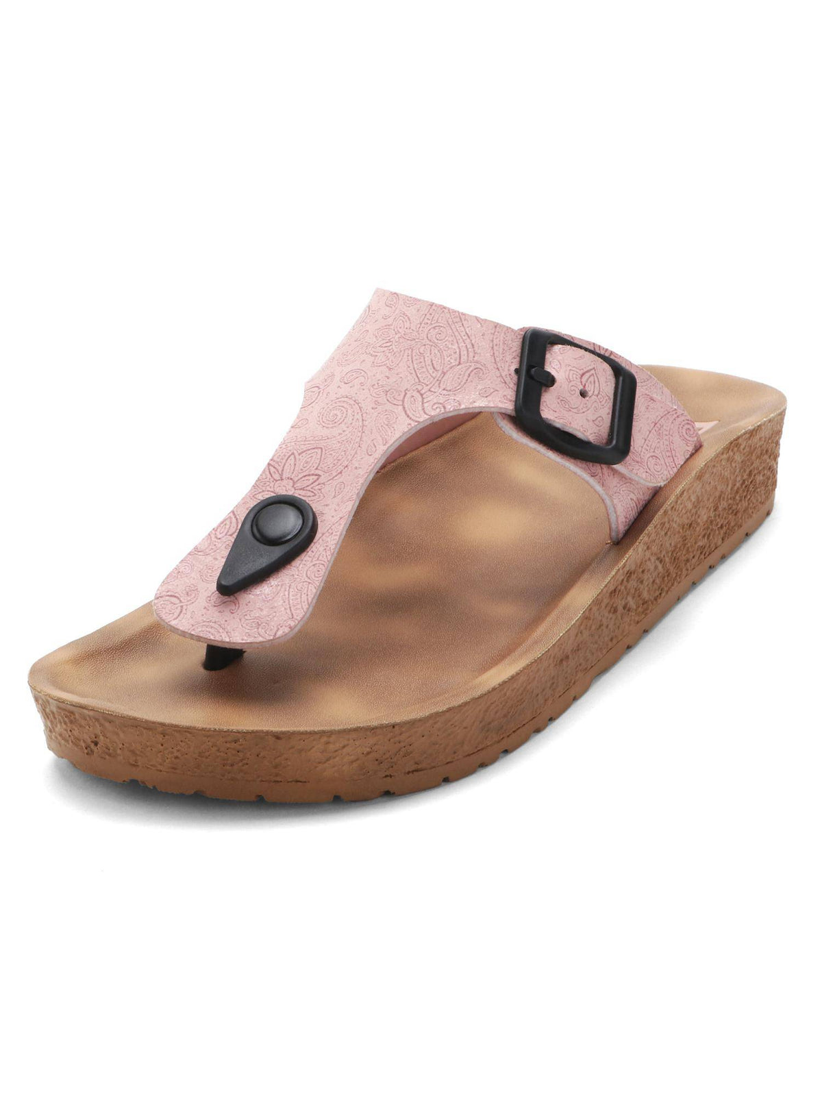 Women's Adjustable Buckle Orthopaedic Toe Ring Sandals - Peach | SD89 - view 2