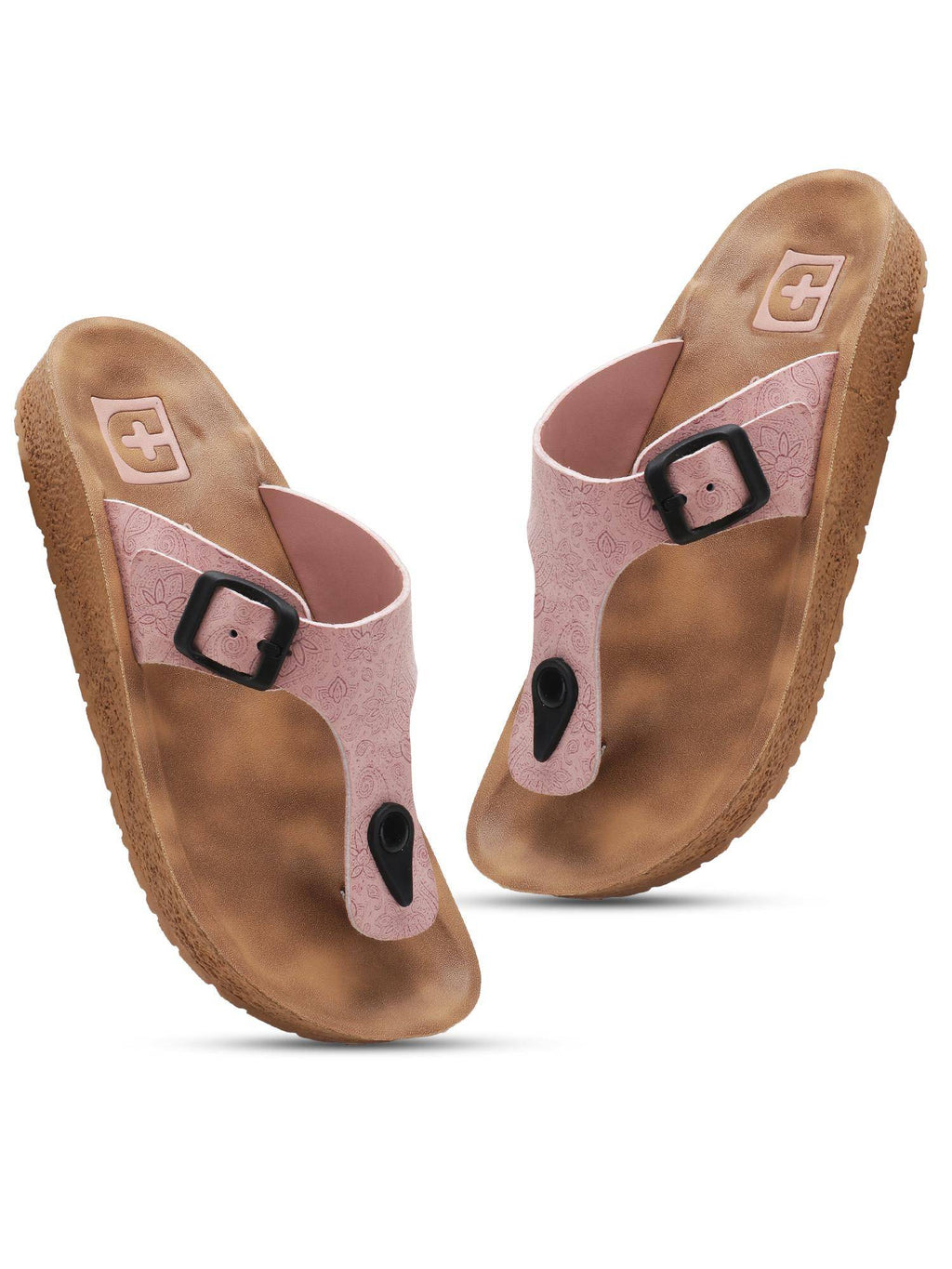 Women's Adjustable Buckle Orthopaedic Toe Ring Sandals - Peach | SD89 - view 3