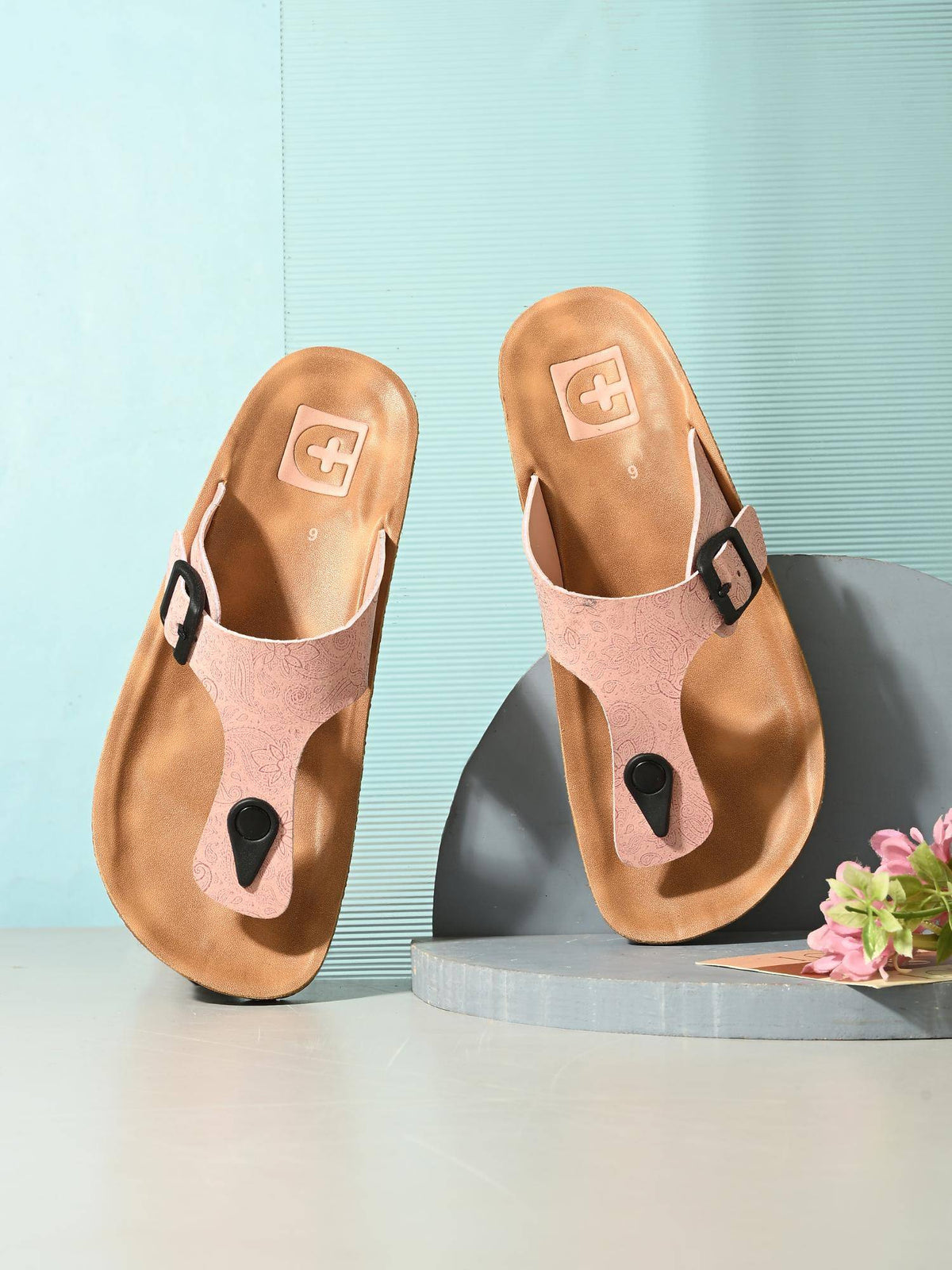 Women's Adjustable Buckle Orthopaedic Toe Ring Sandals - Peach | SD89 - view 4