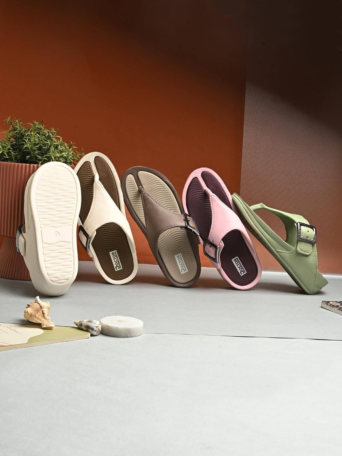 Women's Orthopaedic Toe Ring Sandals - Cream | SD89 - view 7