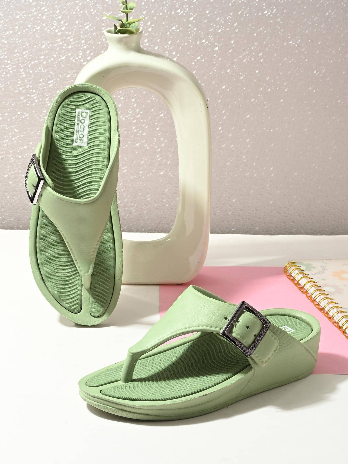 Women's Orthopaedic Toe Ring Sandals - Green | SD89 - view 6