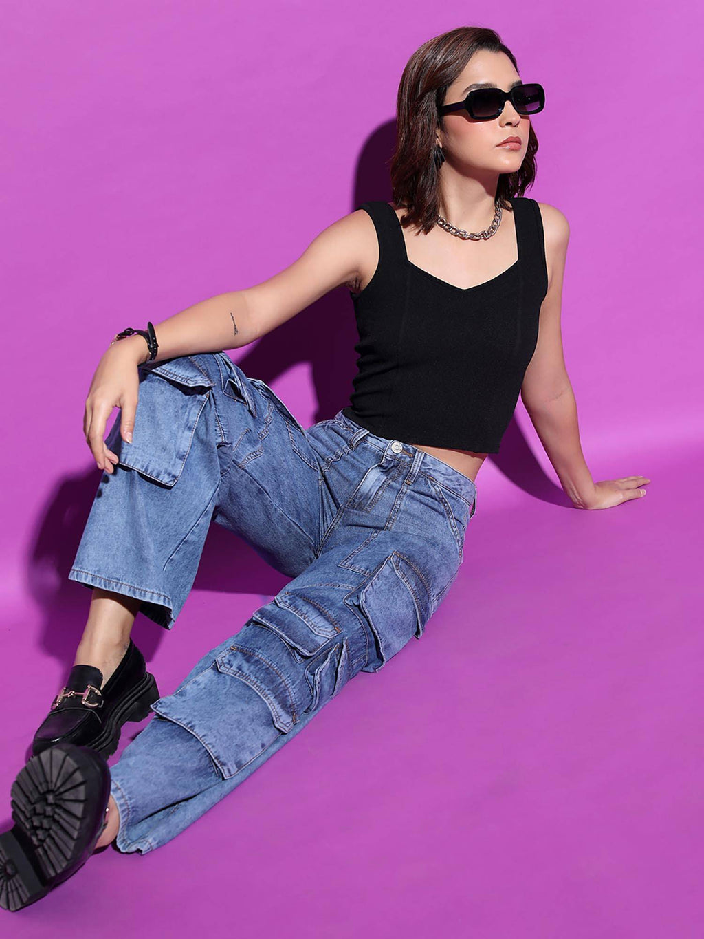 Black Sweetheart Neck Crop Top | CT61 - view 3