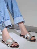 Women White Solid Flats | F61 - view 9