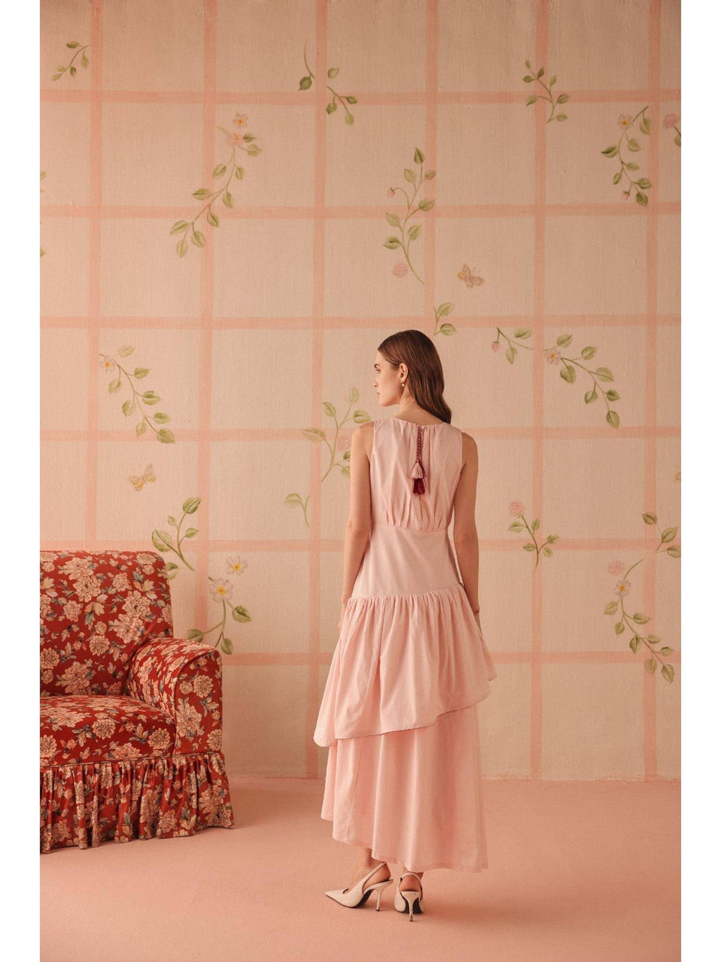 Rosalba Pink Midi Dress | D56 - view 2