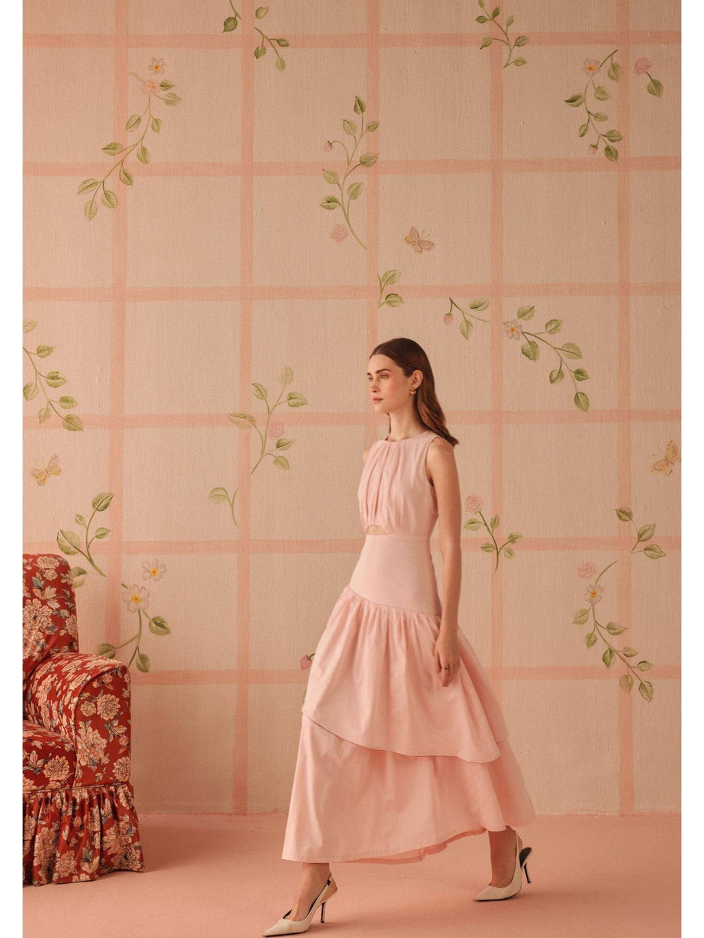 Rosalba Pink Midi Dress | D56 - view 3