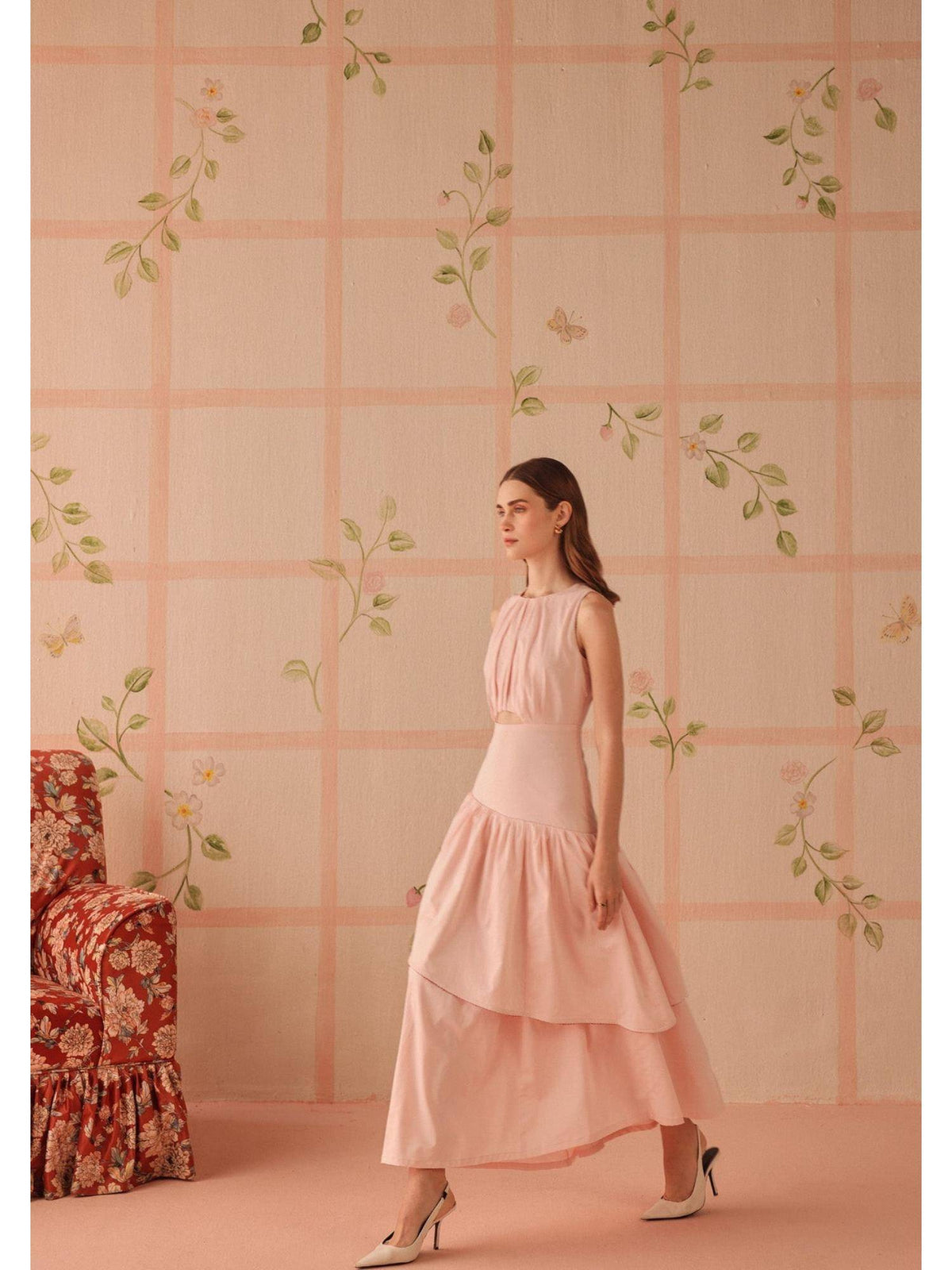 Rosalba Pink Midi Dress | D56 - view 3