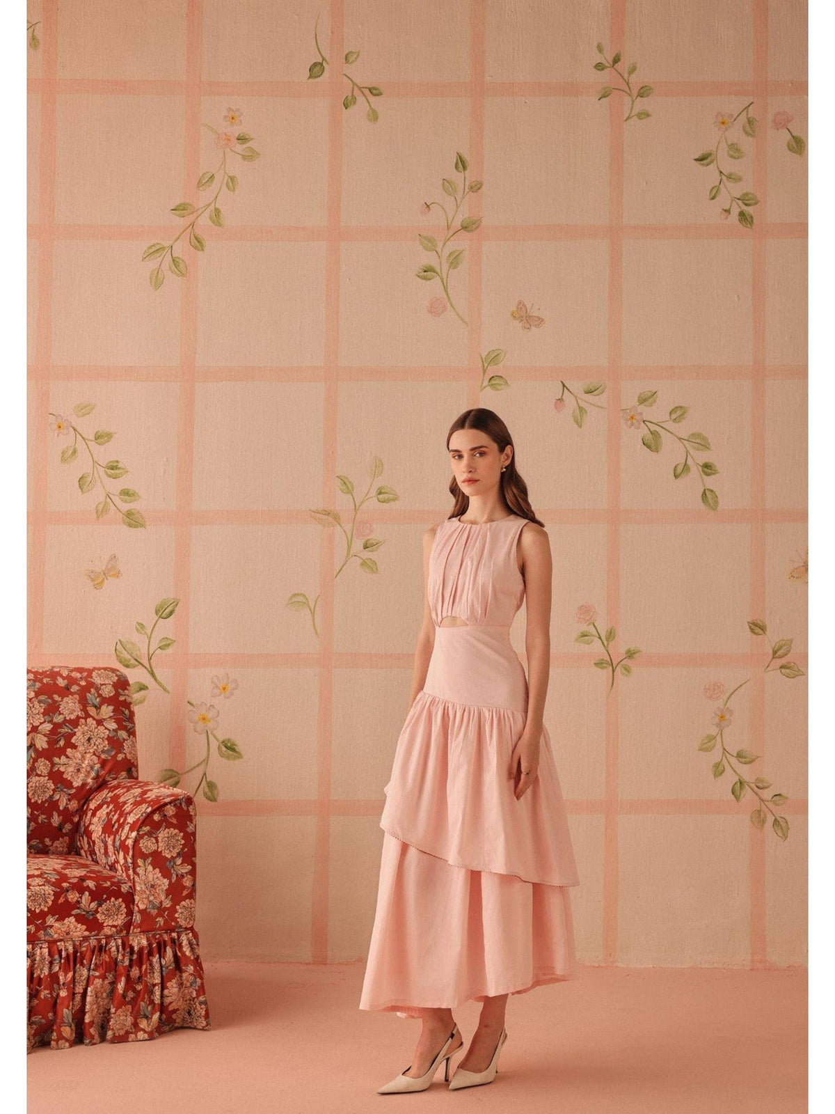Rosalba Pink Midi Dress | D56 - view 4