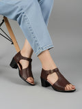Brown Heels with Ankle Strap for Women | H78 - view 1