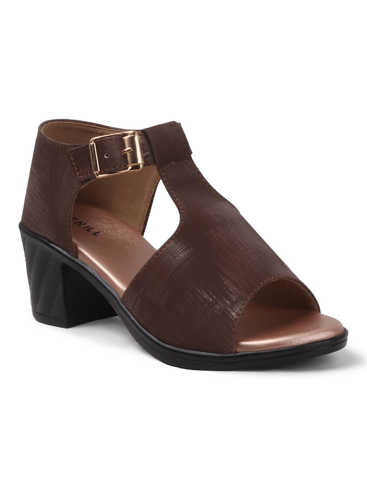 Brown Heels with Ankle Strap for Women | H78 - view 4