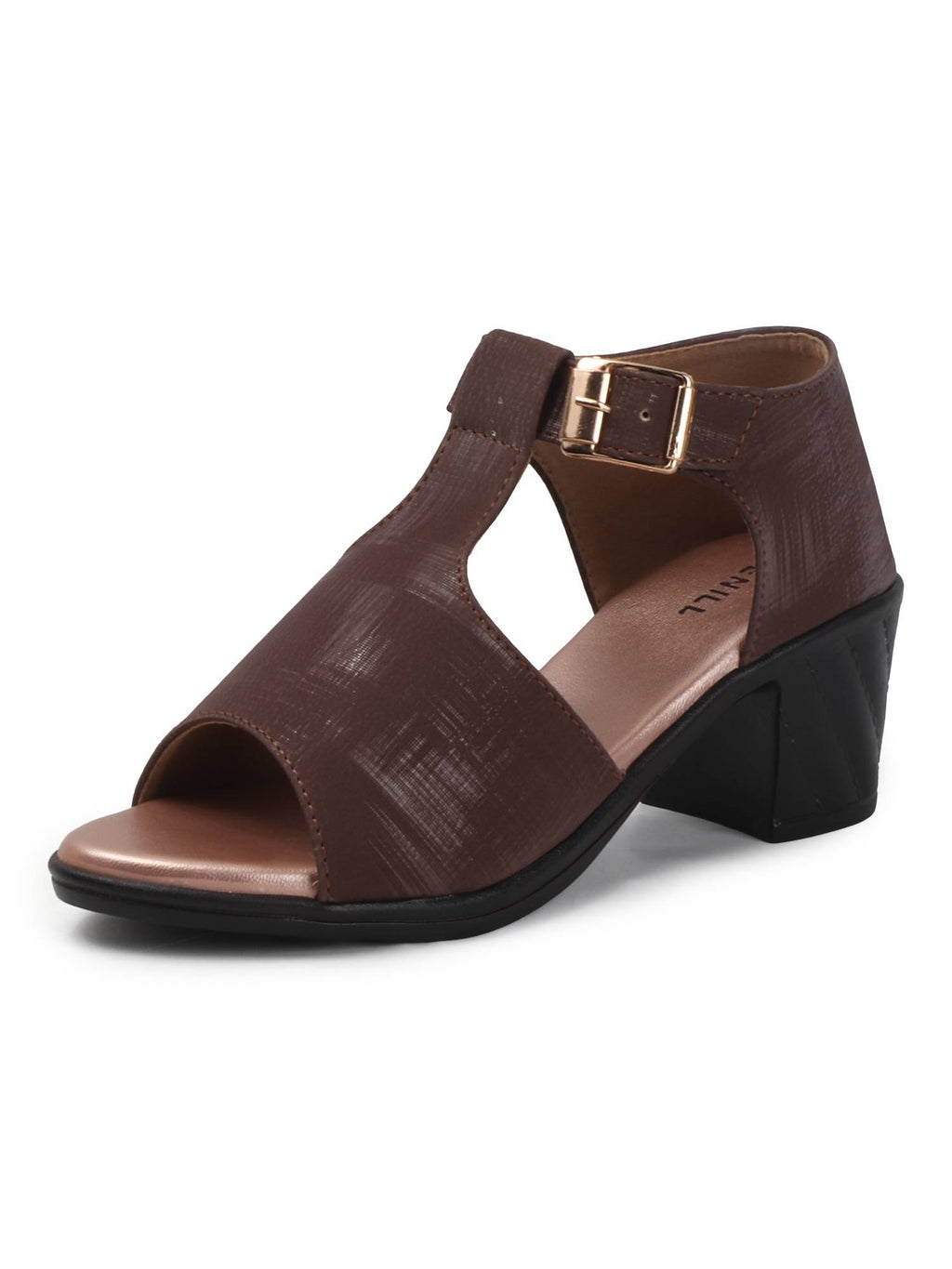 Brown Heels with Ankle Strap for Women | H78 - view 6