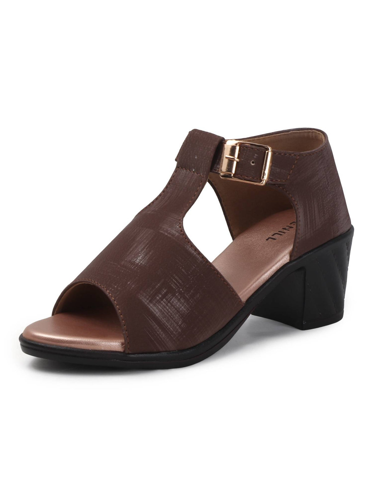 Brown Heels with Ankle Strap for Women | H78 - view 6