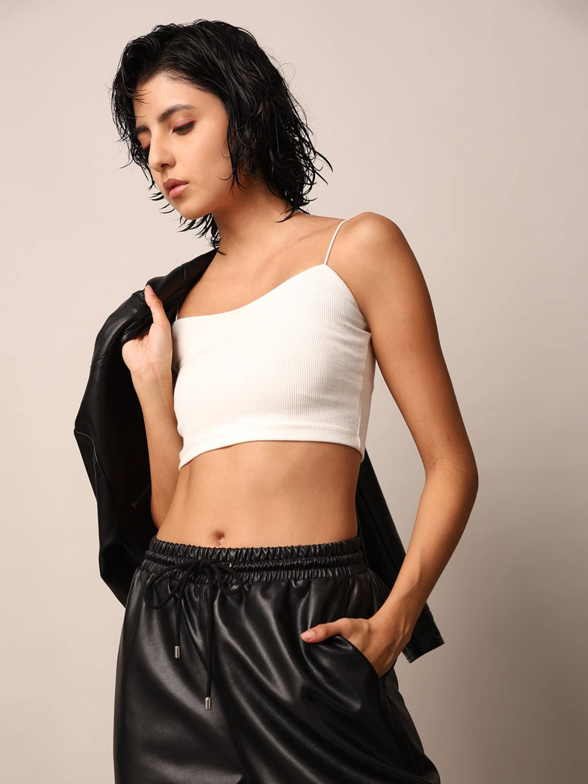 Women Solid Polyamide White Bralette Top | CT61 - view 8