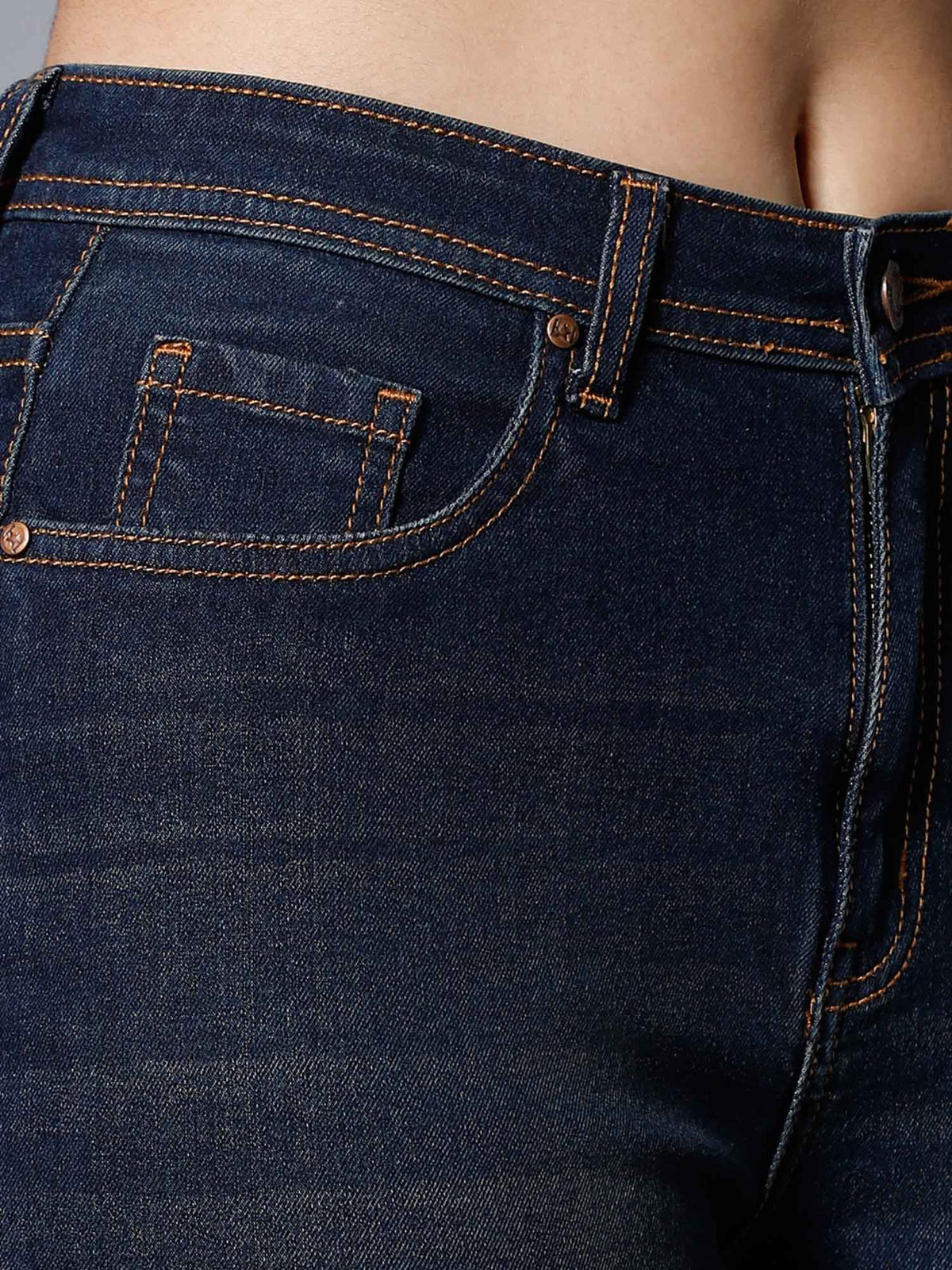 Women Blue Bootcut High-Rise Light Fade Stretchable Jeans | BT10 - view 5