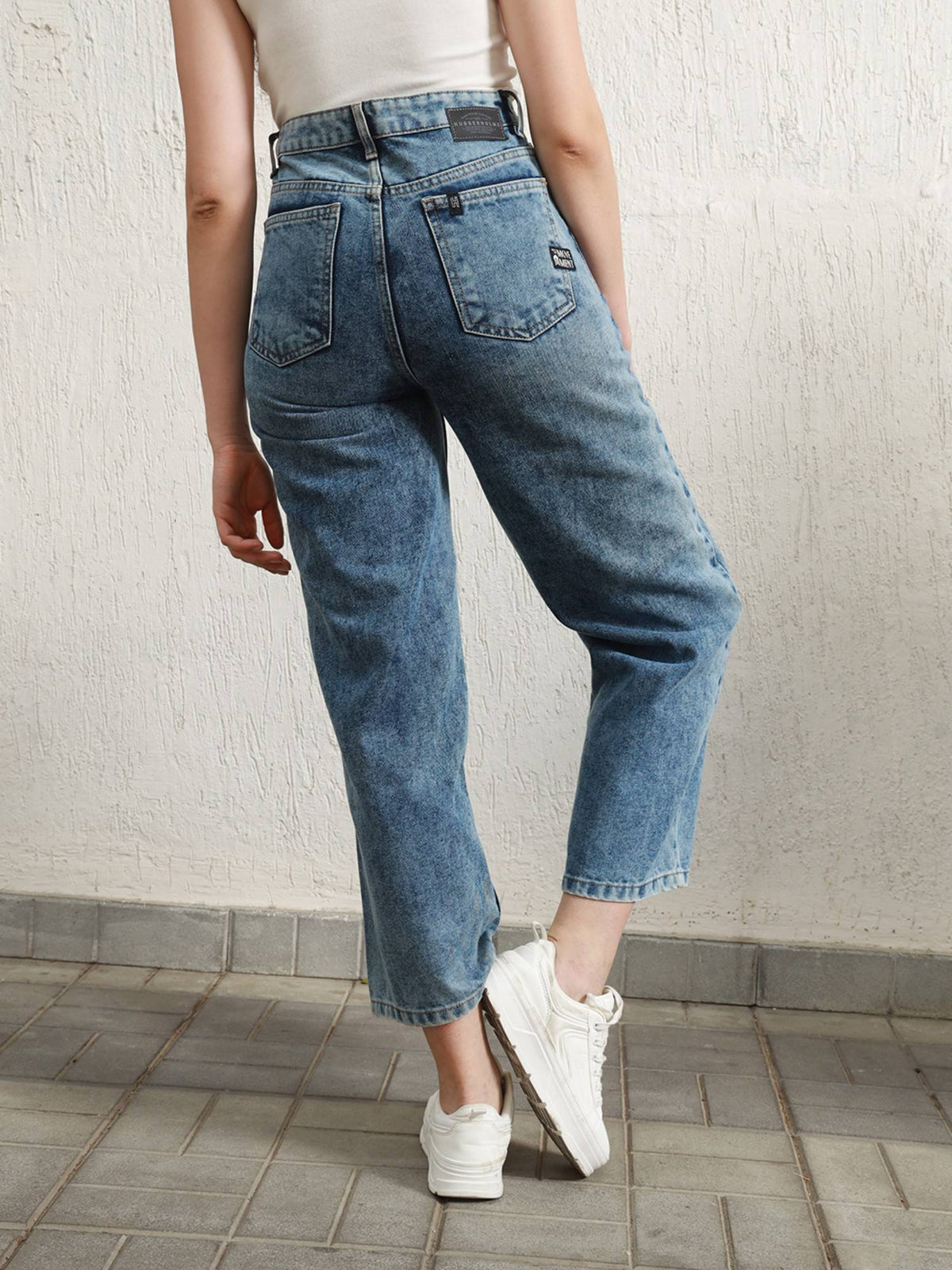 Women Baggy Fit High-Rise Heavy Fade Jeans | BG78 - view 3